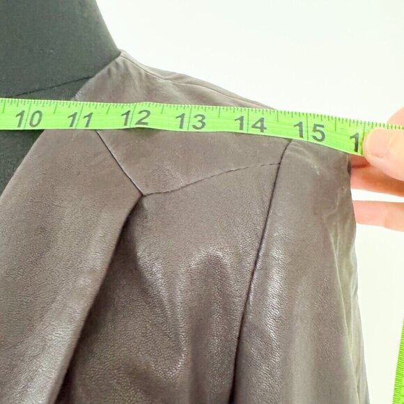 VINTAGE STYLE THEORY CALFSKIN LEATHER BLAZER PURPLE PLUM COLOR JACKET - Picture 4 of 10